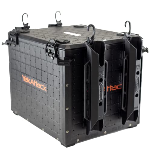 YakAttack BlackPak Pro Kayak Fishing Crate - Includes 4 Attachable Fishing Rod Holders, 13 x 16 - Black