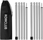 Komclub Telescoping Tent Poles Adjustable Tarp Poles Camping Stainless Steel Lightweight Tent Poles For Trap Sun Sails Canopy Aw