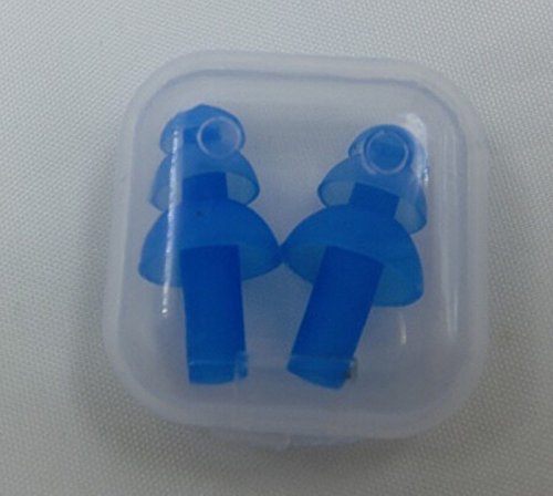 6Pairs Soft Silicone Earplus Swimmers Flexible Ear Plugs For Swimming Sleeping With Earplug Case (Blue)