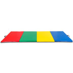 Mat Expert 4X10X2'' Gymnastics Mat Thick Folding For Tumbling Exercise Gym Fitness Mat With Hook & Loop Fasteners (Multicolor)