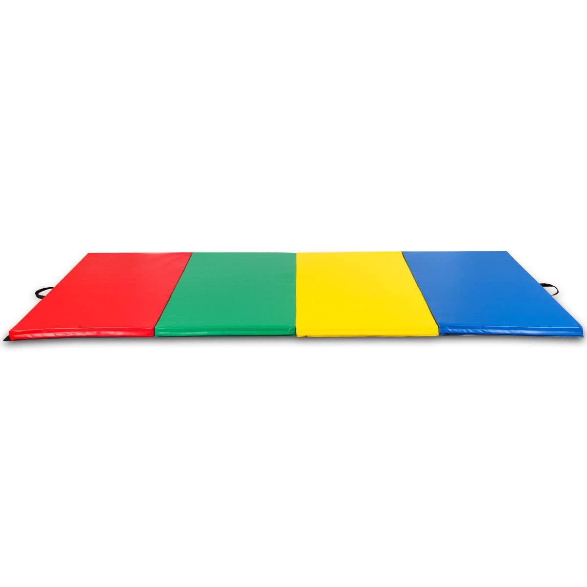 Mat Expert 4X10X2'' Gymnastics Mat Thick Folding For Tumbling Exercise Gym Fitness Mat With Hook & Loop Fasteners (Multicolor)
