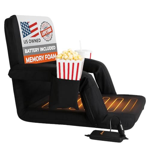 Heated Stadium Seats For Bleachers With Back Support - Usb Battery Included - Upgraded 3 Levels Of Heat - Foldable Chair - 4 Poc