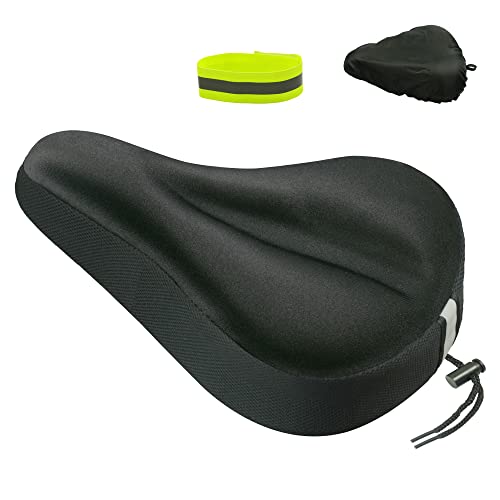 Geronmine Gel Bike Seat Cover Padded Bicycle Saddle Covers For Women  Men, Most Comfortable Exercise Bike Seat Cushion Cover, So