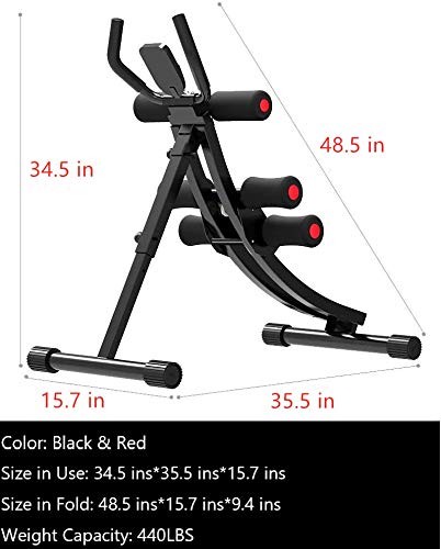 Fitlaya Fitness Core & Abdominal Trainers Ab Workout Machine Home Gym Strength Training Ab Cruncher Foldable Fitness Equipment (