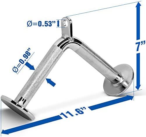 Yes4All Combo Tricep Rope, V-Shaped Bar & Revolving / Rotating Straight Bar - V-Shaped Press Down Bar - Tricep Rope Pull Down -