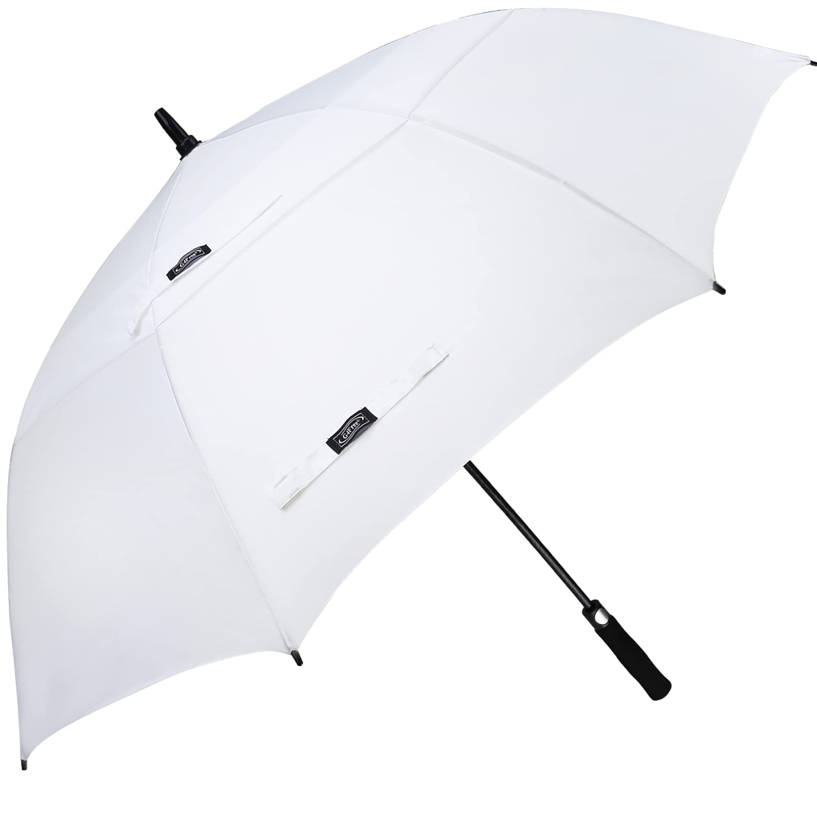 G4Free 62 Inch Automatic Open Golf Umbrella Extra Large Oversize Double Canopy Vented Windproof Waterproof Stick Umbrellas(White