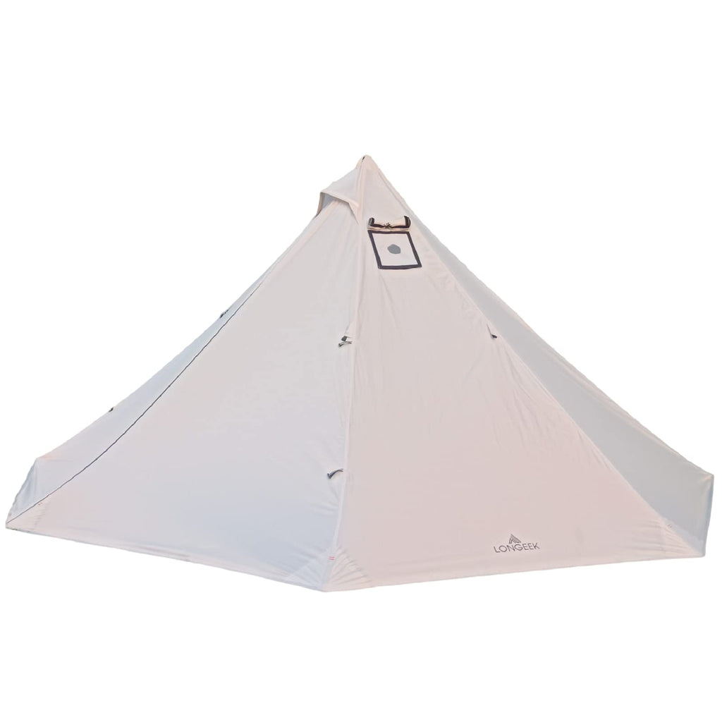 Longeek Hot Tent Teepee Camping Ultralight Waterproof With Porch 4 Seasons Family Silvery Tipi