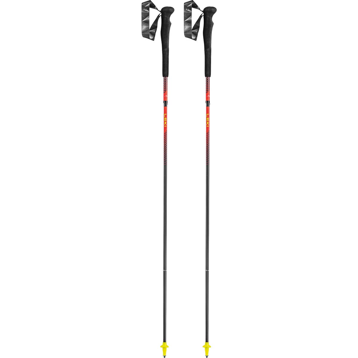 LEKI Neotrail FX.One Superlite Trail Running Poles, Bright Red Neon Yellow-Natural, 115 cm