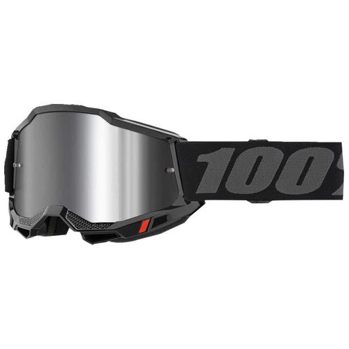 100% Accuri 2 Goggles - Eyewear for Motocross & Mountain Biking - Goggles for Dirt Bikes, Motorcycles & Bike Sports - Black, Mir