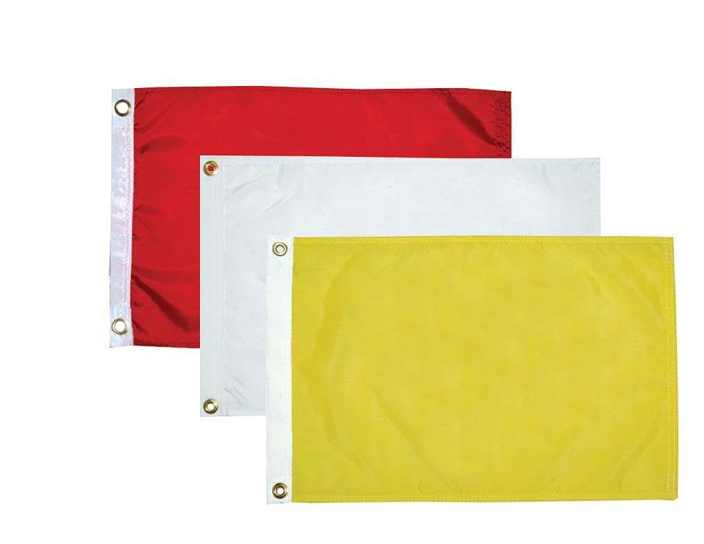 Taylor Made Products 32184 Solid Color Flag, Nylon, 12 Inch X 18 Inch, White Dinner Flag