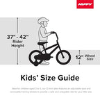 Huffy Disney Pixar Cars 12 Inch Kids Bike, Ideal for Ages 3-5 Years Old, Training Wheels Included, EZ Build Assembly, Fun and P