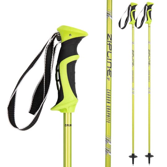Ski Poles Graphite Carbon Composite - Zipline Lollipop U.S. Ski Team Official Supplier (Lemon, 44'' In./112 Cm)