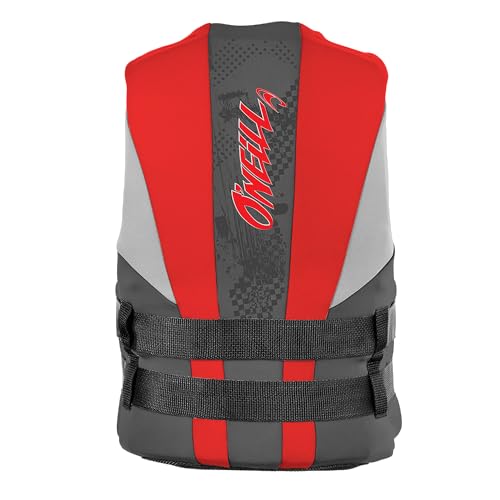 O'Neill Youth Reactor Uscg Life Vest, Coal/Red/Flint, 1Sz