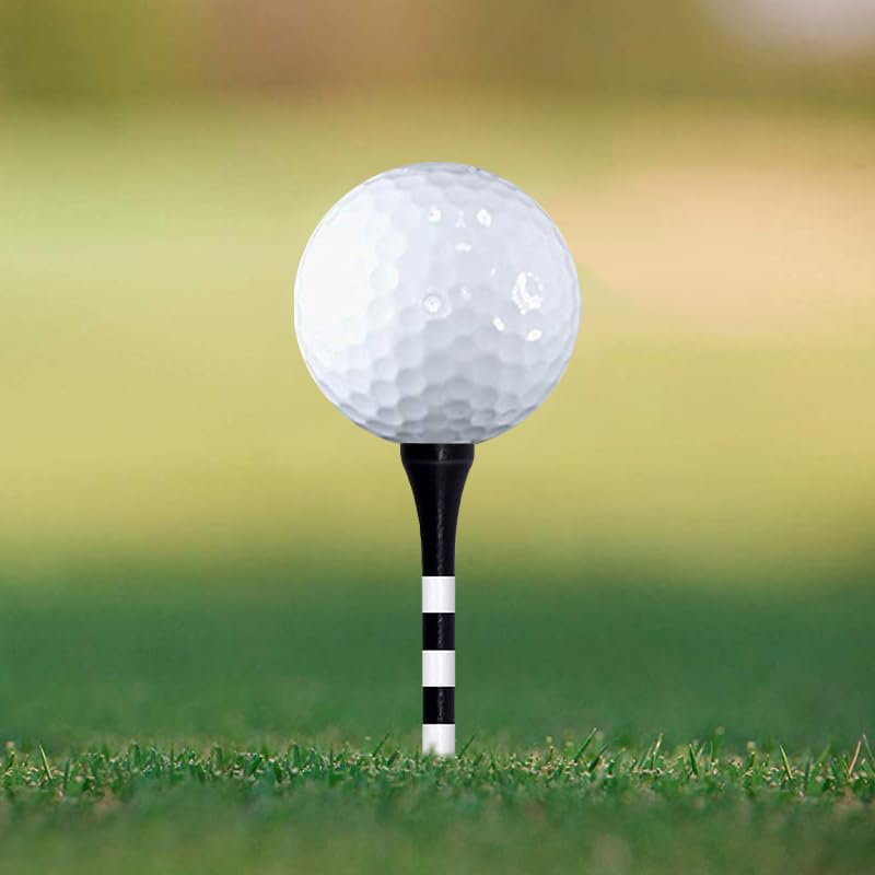 Zivisk Wooden Golf Tees 2-3/4 Inch 100 Count, 2.75'' Long Golf Wood Bamboo Tees(Black,70Mm)