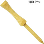 Zivisk Bamboo Golf Tees 3-1/4 Inch 100 Count Wooden Tall Step Down Castle Tees Golf (Natural Color)