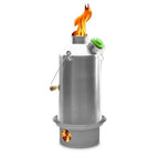 'Base Camp' Kelly Kettle 54Fl.Oz | Stainless Steel | Whistles When Boiled | Kettle & Camp Stove In One | Ultra-Fast | Wood Fuell