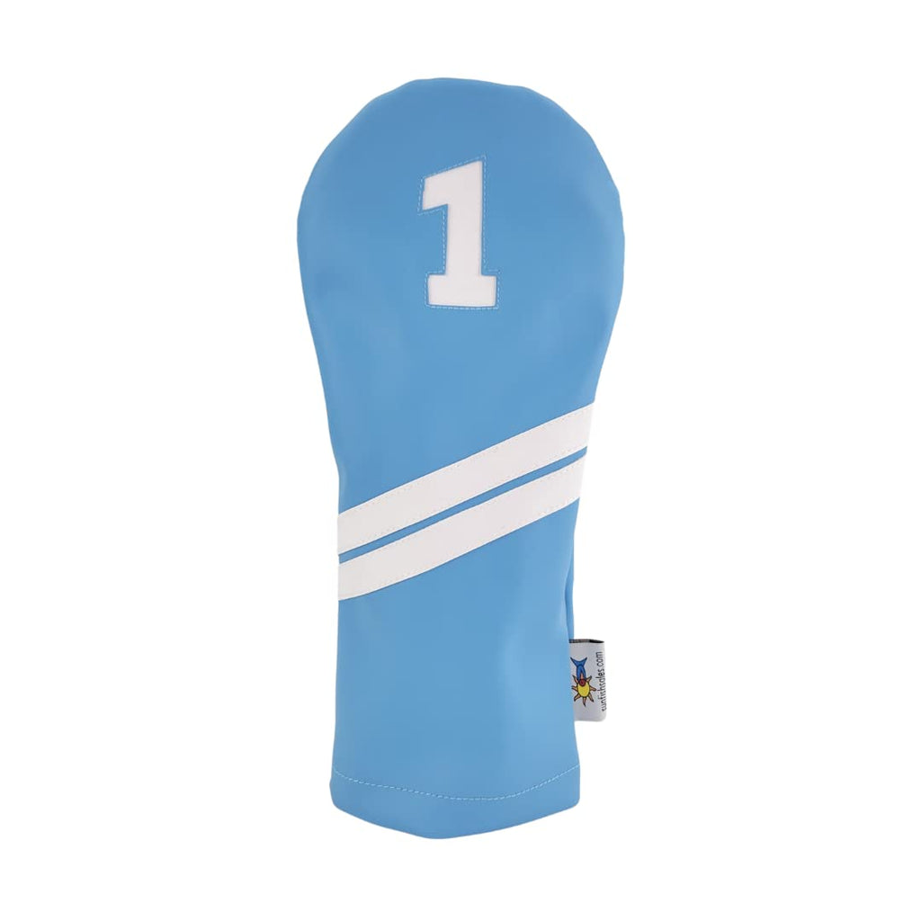 Light Blue Sunfish Leather Golf Headcover 5 Piece Set 1 3 5 X H Driver Fairway Hybrid