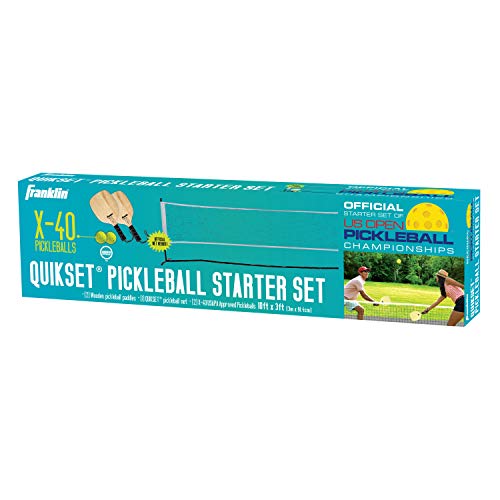 Franklin Sports Pickleball Net Set With Paddles + Balls - Outdoor Portable Pickleball Court Net - (2) Pickleball Paddles + (2) P