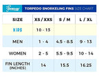 Seavenger Torpedo Swim Fins | Travel Size | Snorkeling Flippers With Mesh Bag For Women, Men And Kids (Black, Xs/Xxs)