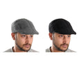 Clothera Cotton Golf/Flat Caps For Men (Pack Of 2) (Black & Grey), Free Size