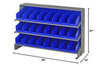 Pick Rack, Slopped, Bench Style, 12-1/2L X 36W X 23H, 250 Lbs. Capacity, (3) Shelves Configuration, Includes: (24) Qsb101 Blue B