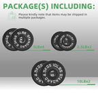 Fitvids Olympic Cast Iron 2-Inch Weight Plate for Strength Training & Weightlifting, Multiple Weights Available, 45LB Set (2.5LB