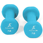Prosourecefit Set Of Two Neoprene Dumbbells, Sky Blue, 7 Pounds (Ps-1147-Neo-Sky)