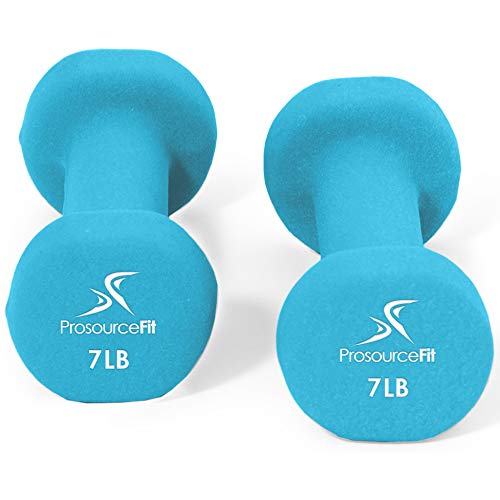 Prosourecefit Set Of Two Neoprene Dumbbells, Sky Blue, 7 Pounds (Ps-1147-Neo-Sky)