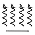 7Penn Spiral Ground Anchors - 8 Inch Black Tent Stakes Heavy Duty Ground Screw Anchor Twist Stakes, 4 Pack