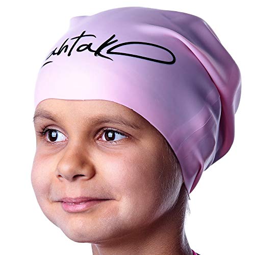 Swim Cap Kids For Long Hair - Waterproof Silicone Swim Caps For Girls Boys And Youth - Swim Cap For Braids And Dreadlocks - Swim