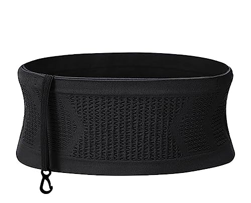PALAY Slim Running Belt Bag with Hook Elastic Open Waist Bag for Keep Phone, Keys, Earbuds, Waist Bag with Large Capacity Runnin