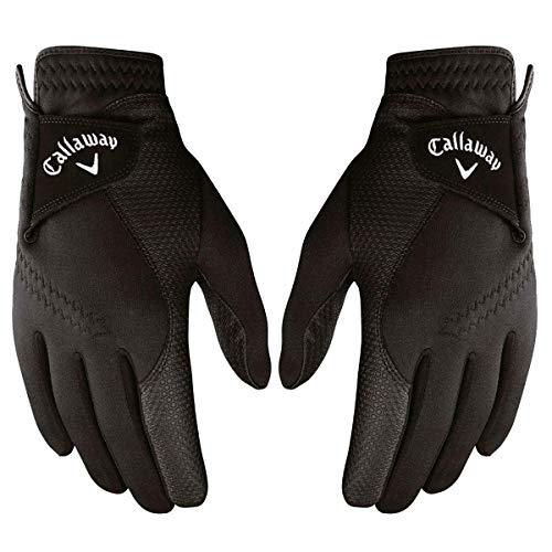 Callaway Golf Thermal Grip, Cold Weather Golf Gloves, Cadet Medium, 1 Pair, (Left And Right) , Black