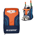 Whackk Batsman Nvy Ornge|Cricket|Cricket Kit Bag Backpack |Juniour & Youth Kitbag |Player Edition 2 Bat Pockets Shoe Pocket |Big