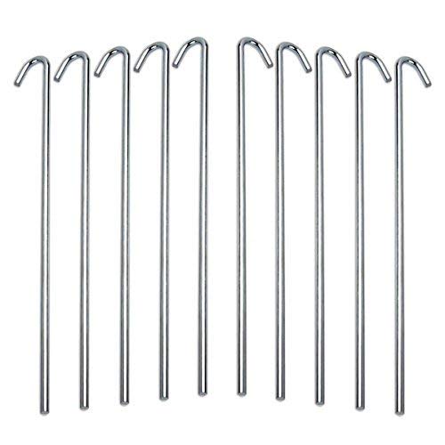 Ram-Pro 40-Piece Tent Garden Stakes Heavy Duty, Galvanized Steel Pegs Rust-Free Garden Edging Fence Hook, Landscape Pins  For Ou
