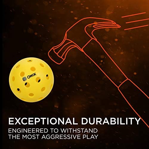 Onix Pure 2 Outdoor Pickleball Balls Specifically Designed And Optimized For Pickleball Yellow 6-Pack