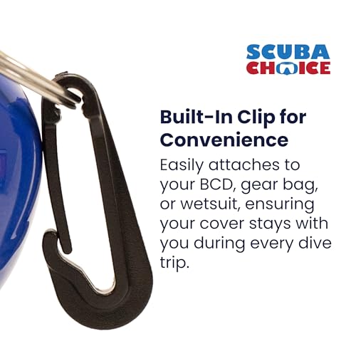 Scuba Choice Scuba Diving Skum-Ball Regulator Mouthpiece Cover With Clip, Blue