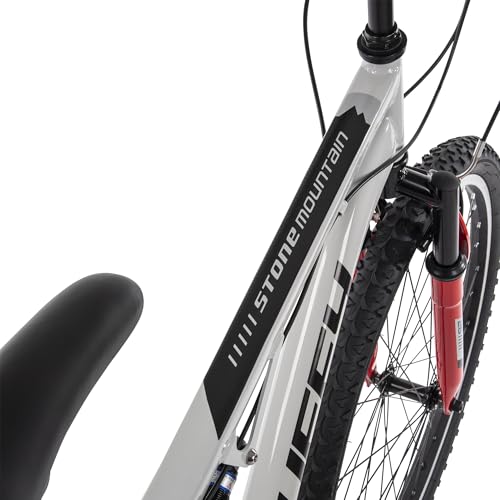 Huffy Stone Mountain 21-Speed Dual Suspension Mens Mountain Bike, 26-Inch, Gray