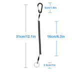 Lix&Rix Color Fishing Lanyards Fishing Tool Pole Safety Coiled Lanyards Retractable Wire Inside With Carabiner, 6Pcs