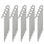 Ok5Star 9 Inch Galvanized Tent Stakes Metal Tent Pegs, Heavy Duty Steel Yard Camping Stakes Tarp Hooks Inflatables Outdoor Decor
