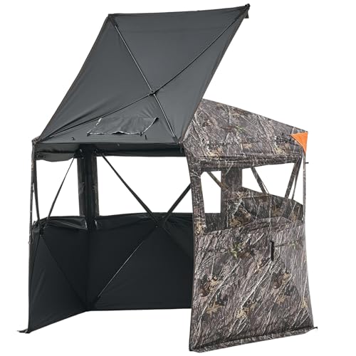 Vevor Hunting Blind, 6-7 Person Ground Blinds With Carrying Bag, Portable Camouflage Tent, Reinforced Durable Concealed Shelter