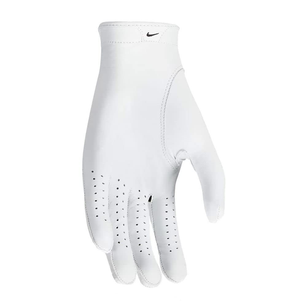 Nike Mens Tour Classic Iv Left Hand Golf Glove White  White  Black Medium/Large