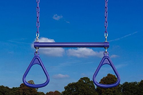 Ultimate Trapeze Bar With Rings | Purple | Compatible With Most Playsets | Easy To Install | 250Lb Capacity | Swing Hangers Not