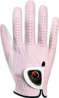 Easyglove Classic_Vichy-Pink-W-R Womens Golf Glove (White), Medium, Worn On Right Hand