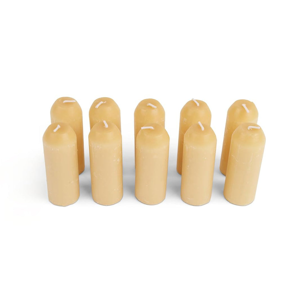 Uco 12-Hour Natural Beeswax, Long-Burning Candles For Outdoor, Camping, Emergency, Survival - Candle Lantern, 10 Pack