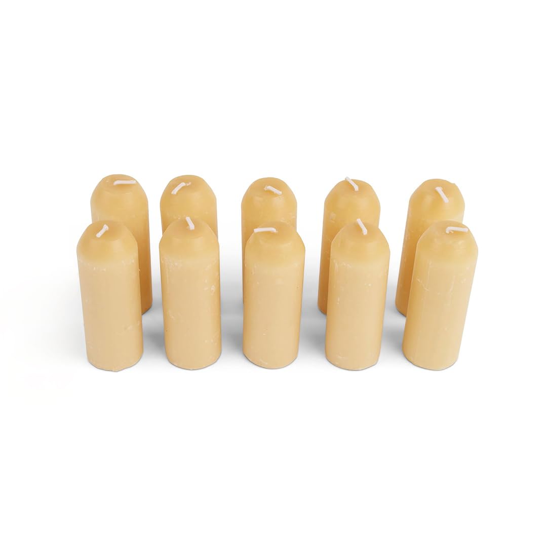 Uco 12-Hour Natural Beeswax, Long-Burning Candles For Outdoor, Camping, Emergency, Survival - Candle Lantern, 10 Pack
