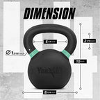 Yes4All Powder Coated Cast Iron Kettlebell Pair Green - 20 Kg / 44 Lb Strength Training Kettlebells Weight Set For Full Body Wor