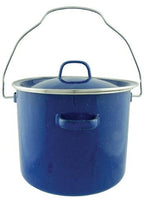 Camp Pot Enamel Pot With Metal Bail Handle, 4 Quart, Blue