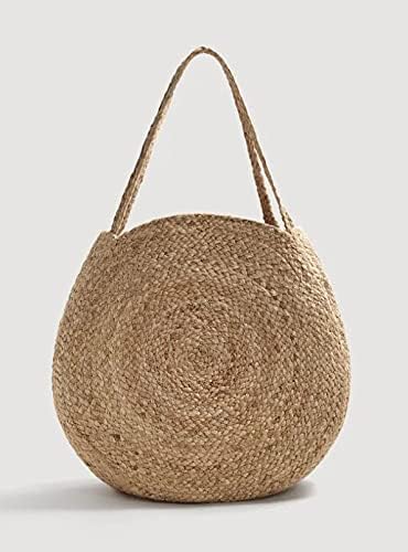 NR Home Stores Handcrafted Cotton Dori Shoulder Bag  Round Sling Basket Type for Shopping, Grocery, Multipurpose Use  Stylish 