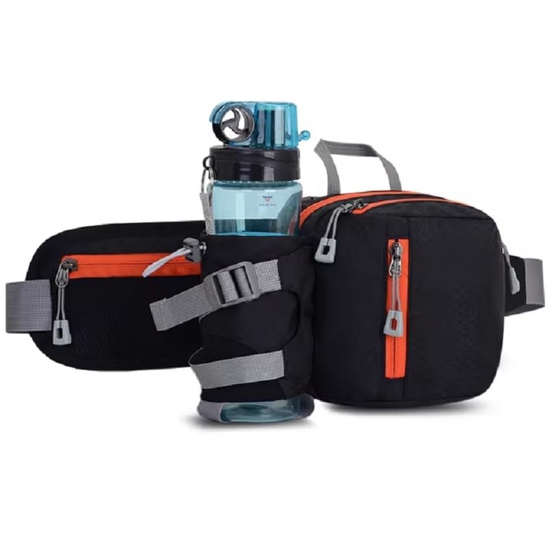 Tourtier Outdoor MultiFunctional Waist Bag With Water Bottle Holder, Running Waist Belt Pack For Jogging Cycling Riding Camping