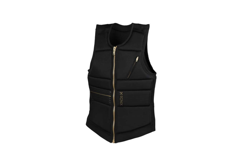 Ronix Rise Women'S Ce Approved Impact Vest, Black / Gold, Small